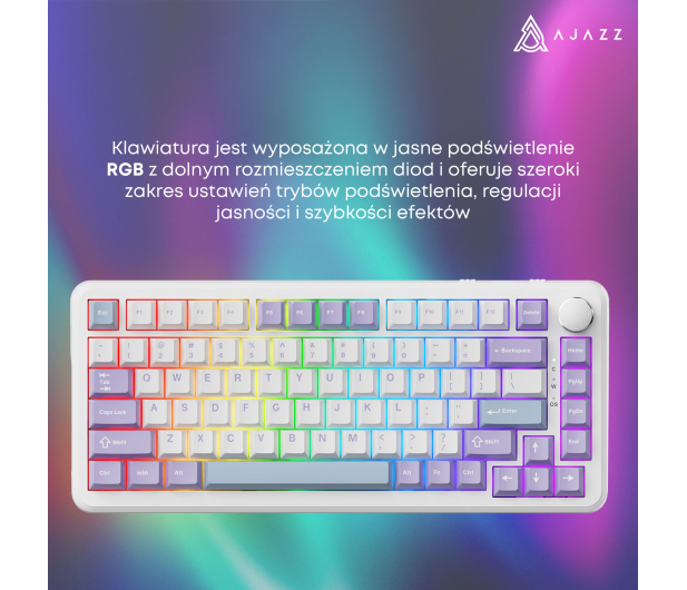 Ajazz AK820 MAX Magnetic switches Purple White RGB - 1536366 - zdjęcie 12